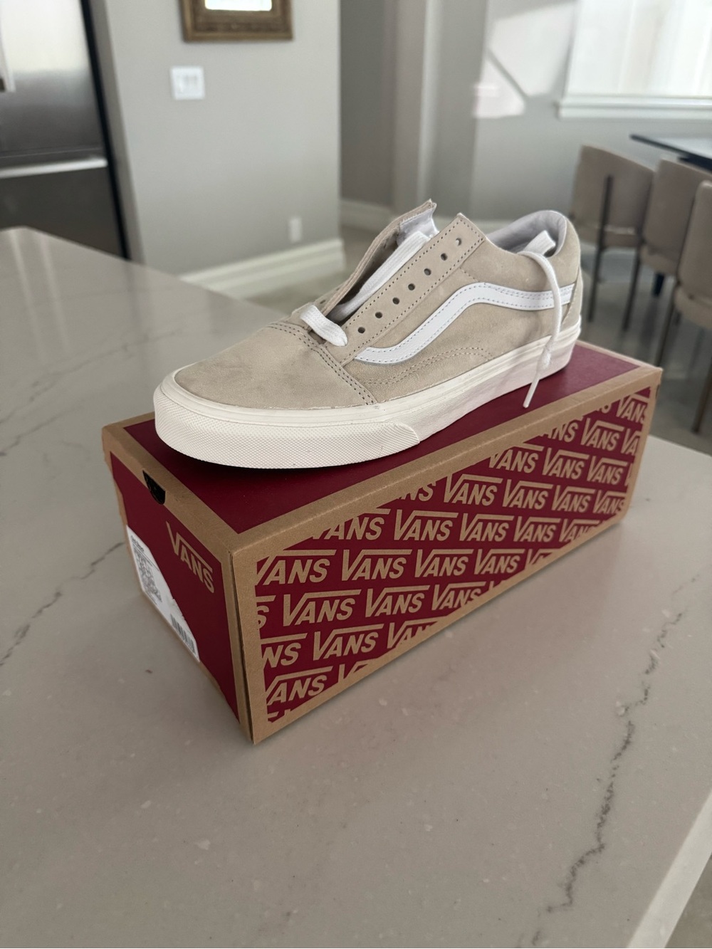 Vans Old Skool Low Top Sneakers - Beige & White